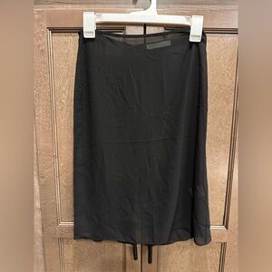 OAK + FORT Black Sheer Midi Skirt